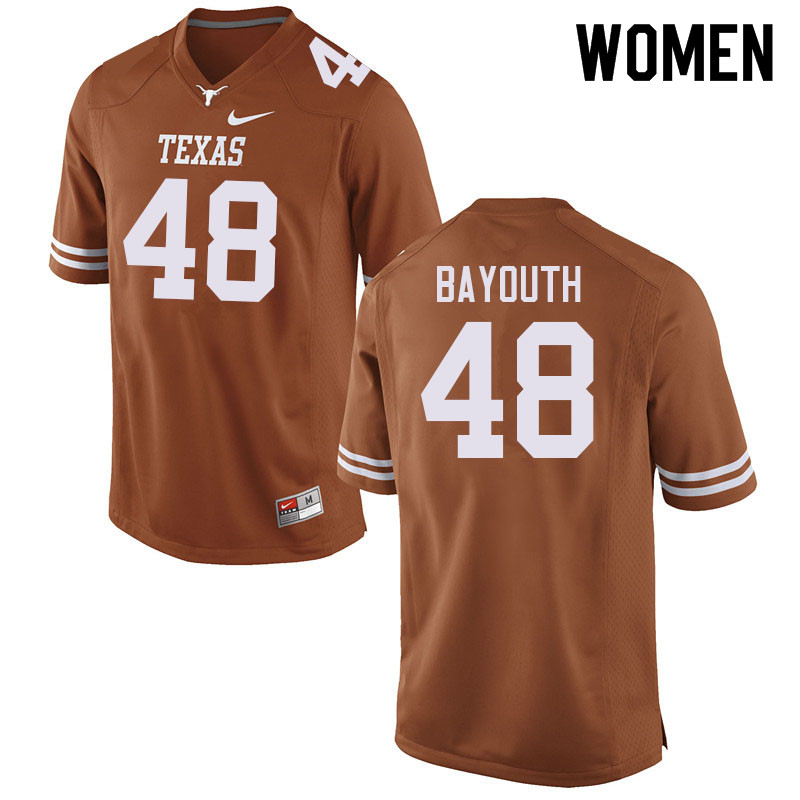Women #48 Patrick Bayouth Texas Longhorns College Football Jerseys Sale-Orange